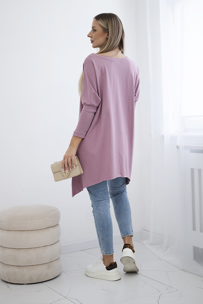 Oversize-lõikeline asümmeetriline naiste tuunika-pluus trükipildiga - Image 3