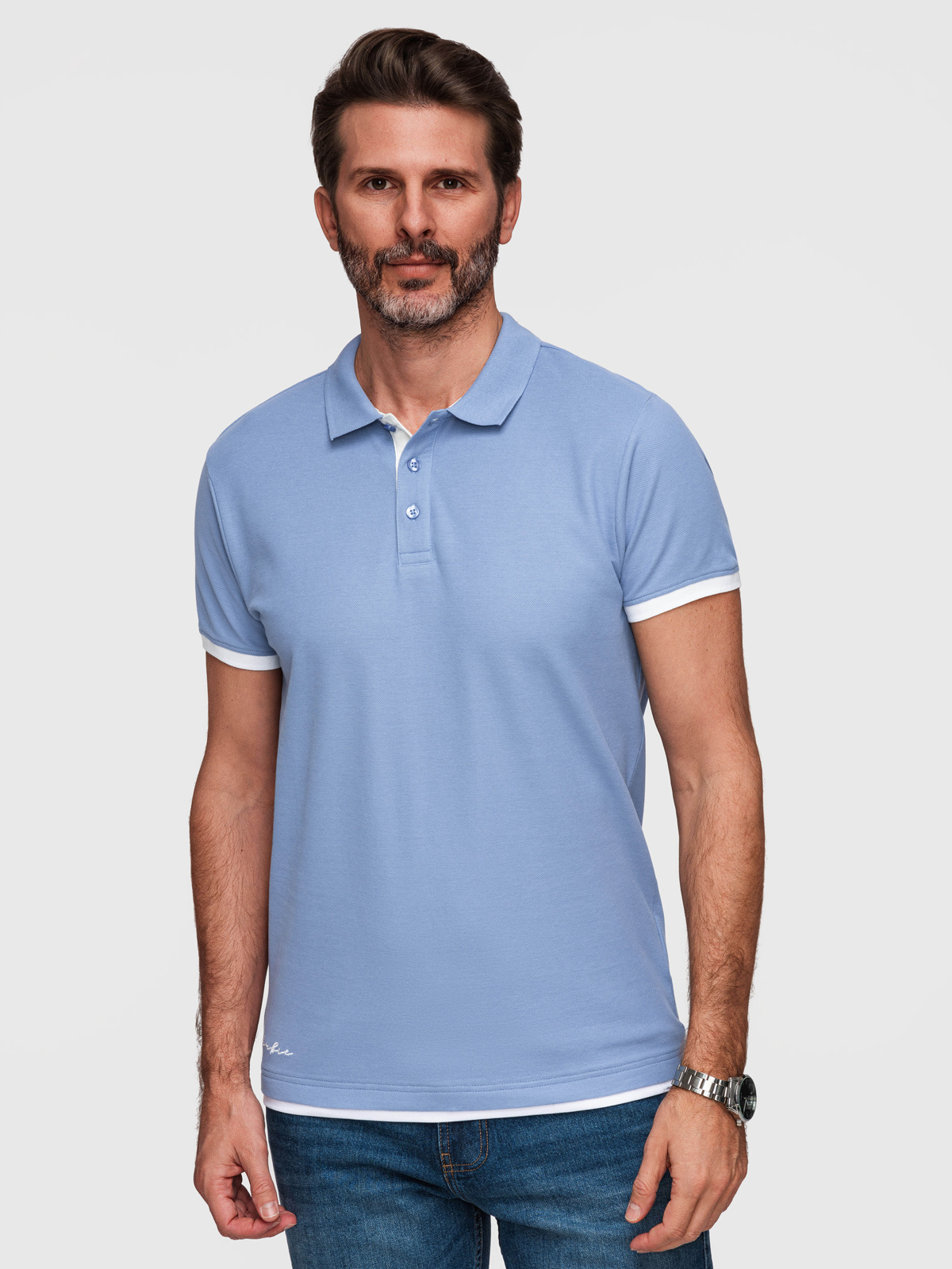 Ombre Clothing meeste puuvillane polosärk kontrastsete detailidega - Image 12