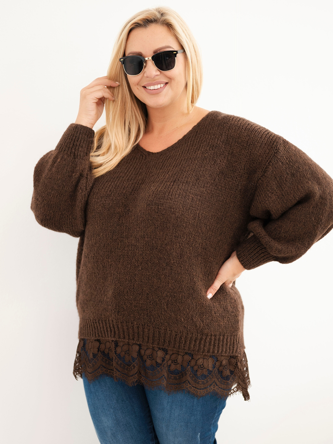 Naiste plus-size kampsun pitsäärega - Image 56
