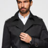 Elegantne kaherealine meeste SLIM FIT trenšmantel vööga - beež V1 OM-COLC-0146 - Thumbnail Image 15