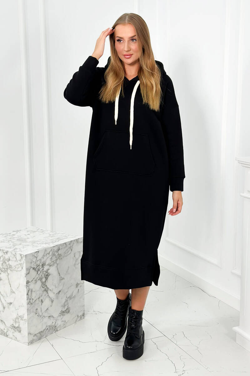 Pikk kapuutsi ja kängurutaskuga dresskleit - Image 38