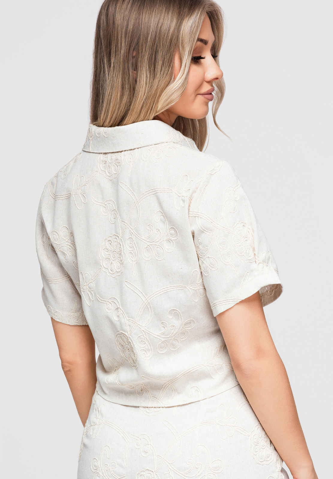 Ombre Clothing lühikeste varrukatega naiste särk tikandiga - Image 3
