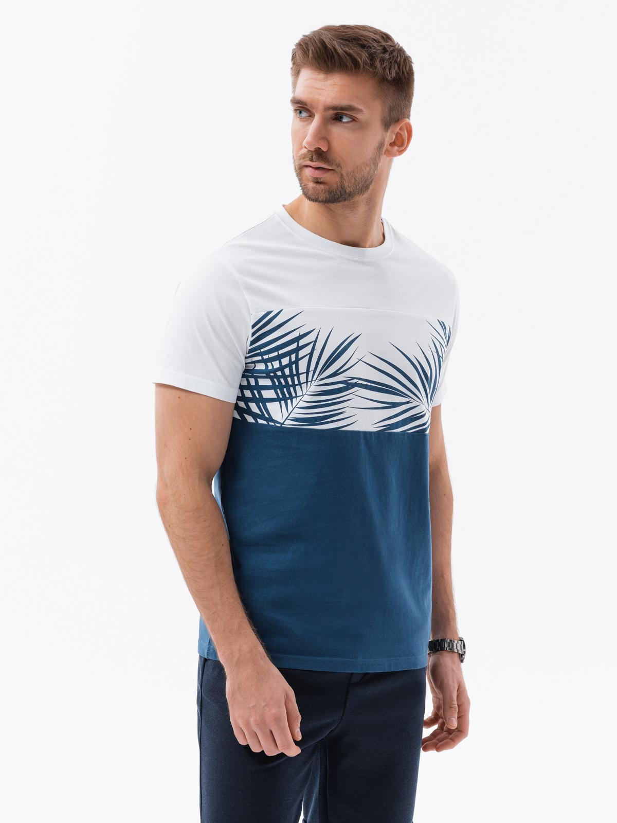 Meeste puuvillane T-särk palmilehtede mustriga Ombre Clothing - Image 3