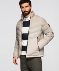 Meeste tepitud jope Ombre Clothing kapuutsiga