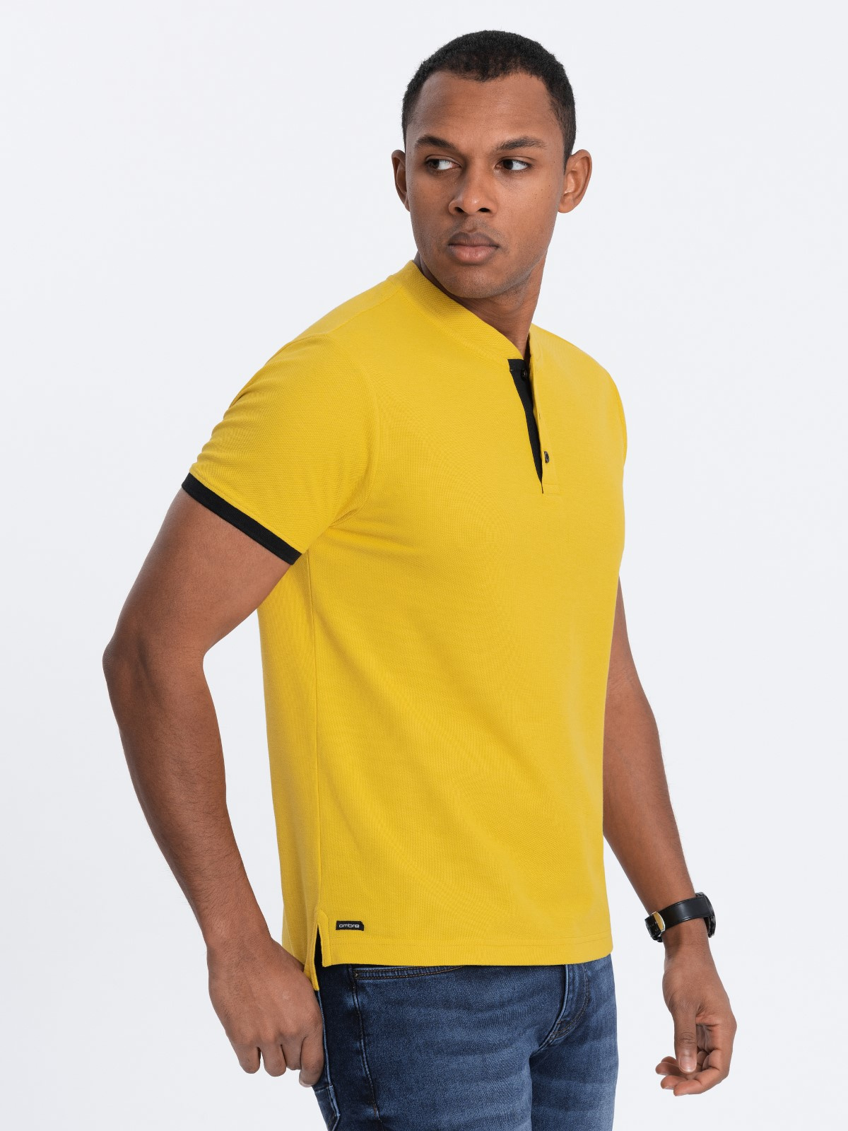 Meeste püstkrae ja nööpidega polosärk Ombre Clothing - Image 119