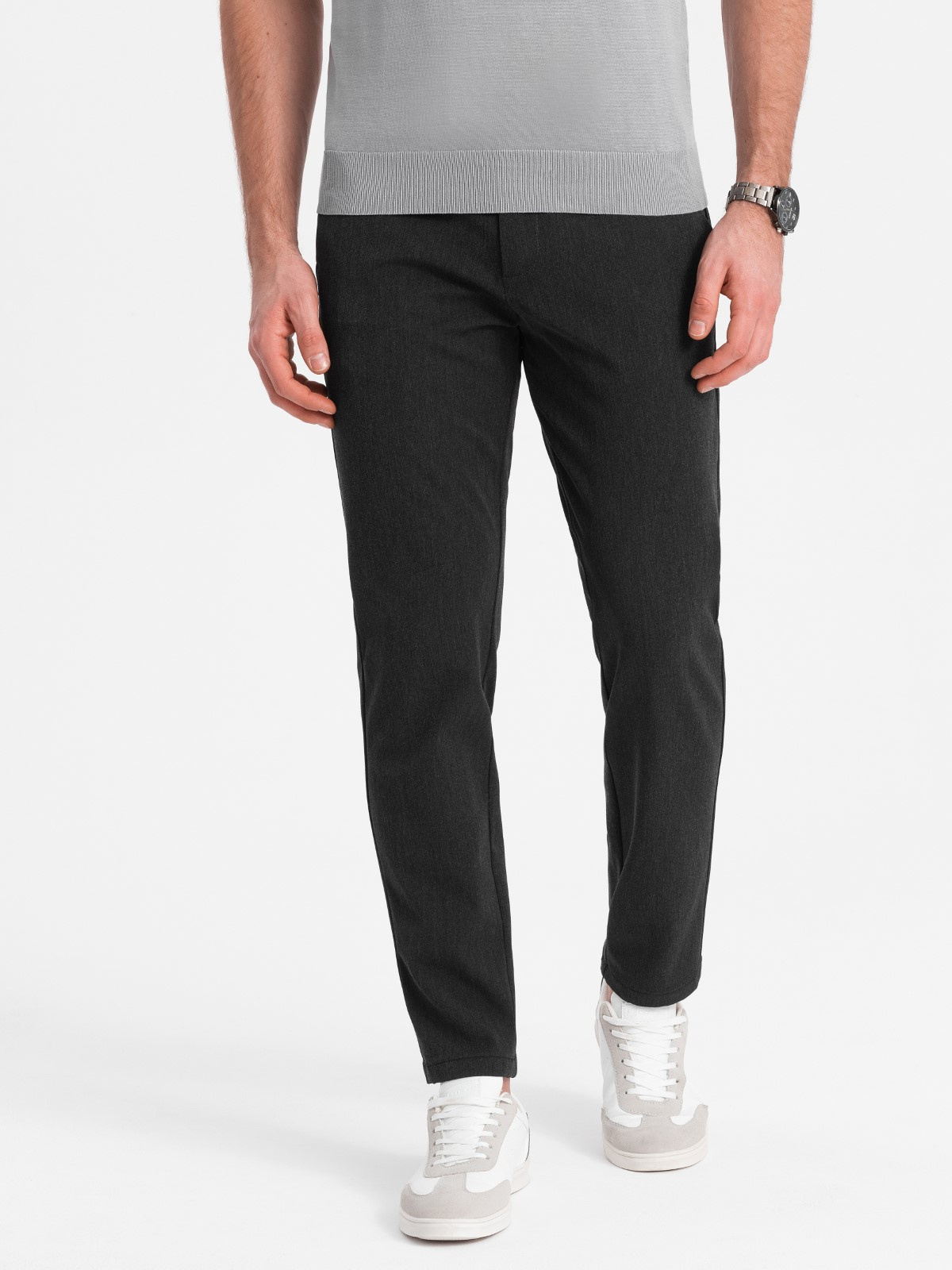 elegantsed klassikalise lõikega meeste chino püksid - helehall v1 om-pacp-0191 - Image 14