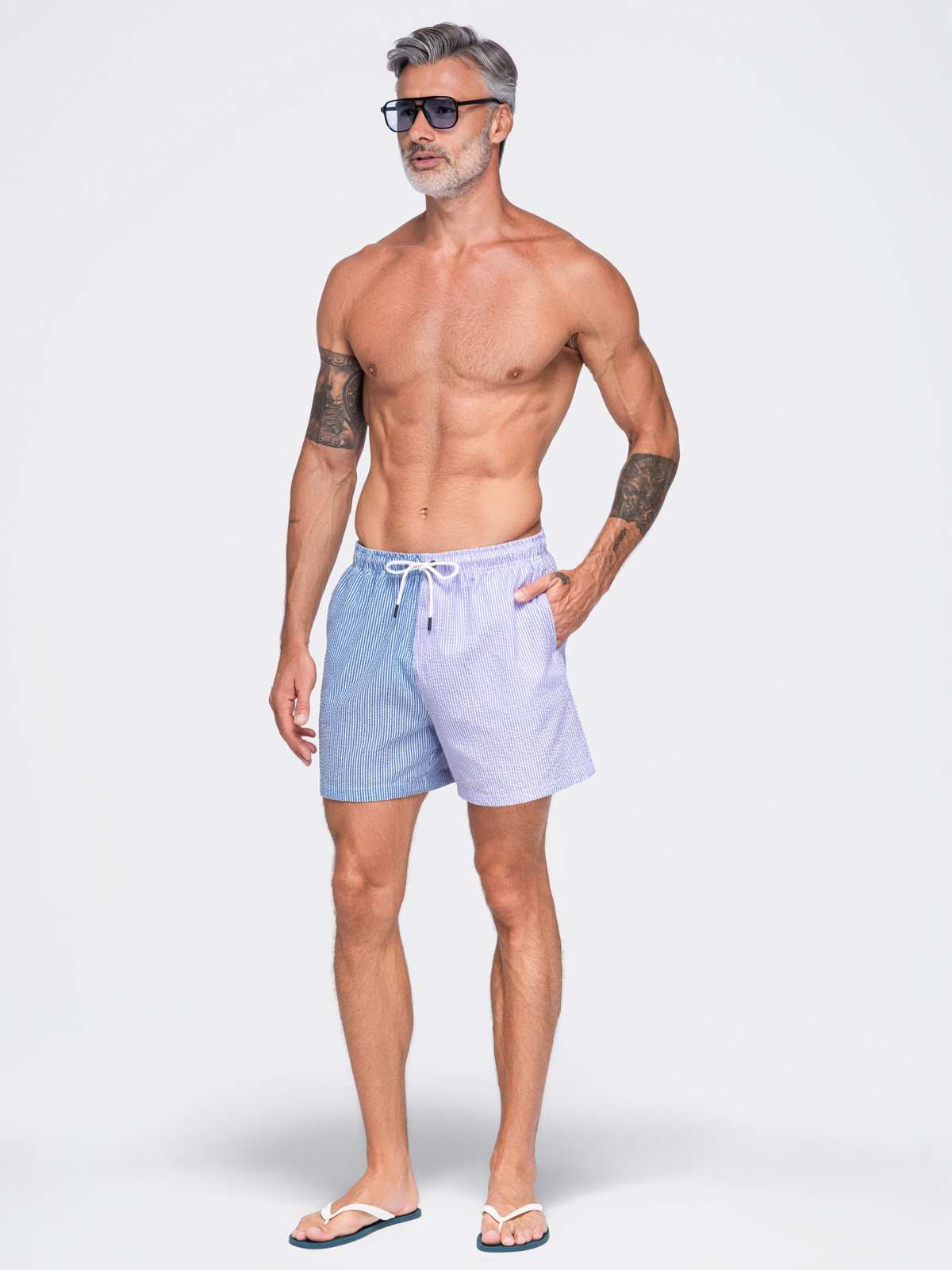 Meeste ujumispüksid seersucker-kangast Ombre Clothing - Image 3