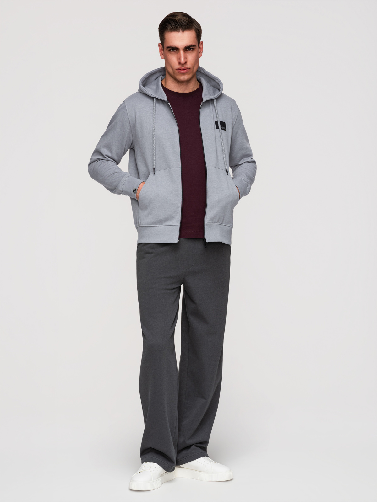 Meeste tõmblukuga kapuutsiga dressipluus Ombre Clothing - Image 6