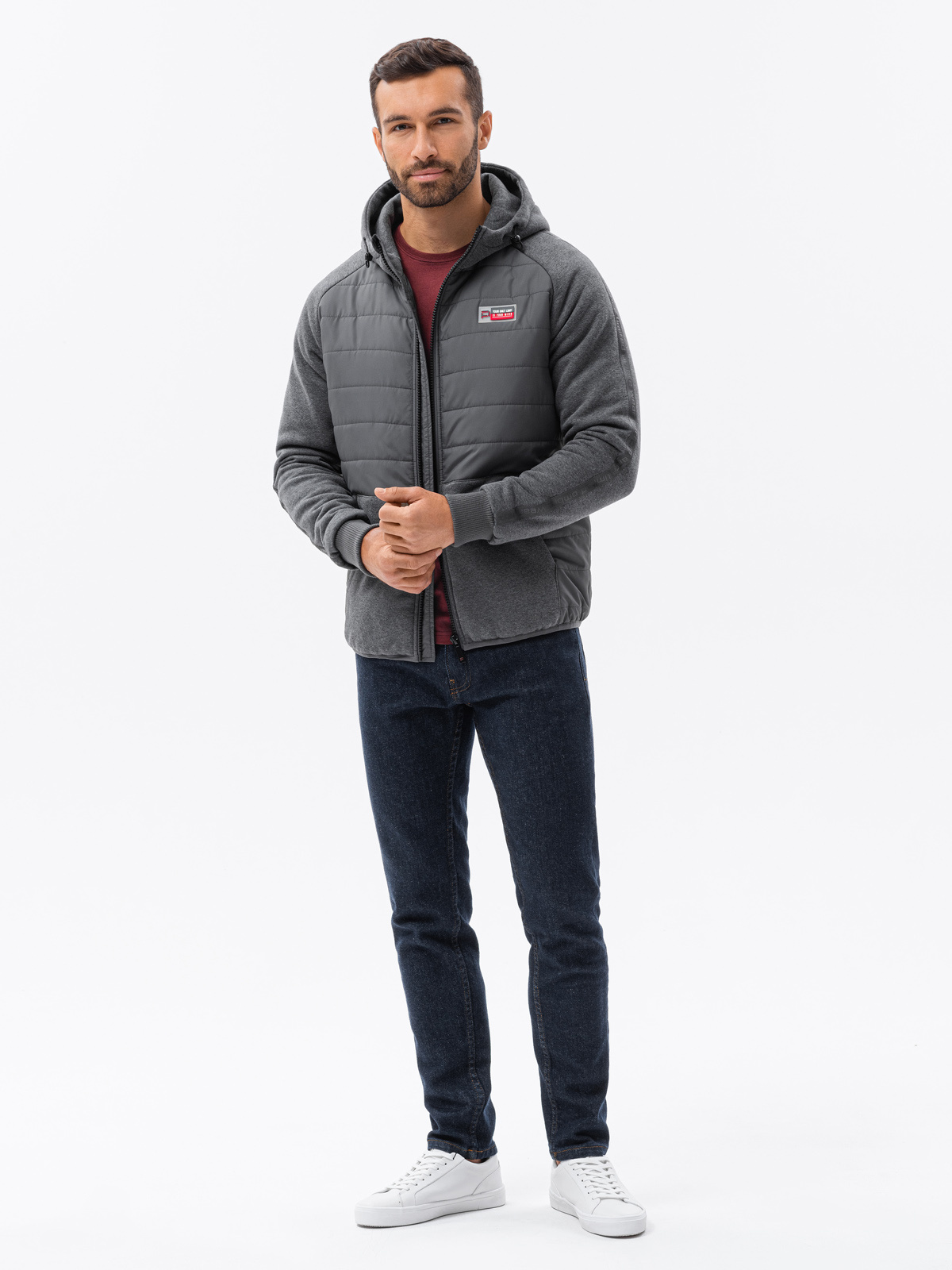 Ombre Clothing meeste kapuutsiga hübriidjope - Image 7