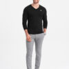 Meeste pikkade varrukatega V-kaelusega särk Ombre Clothing - Thumbnail Image 19