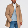 Meeste mantel püstkrae ja peidetud nööpkinnitusega Ombre Clothing - Thumbnail Image 26