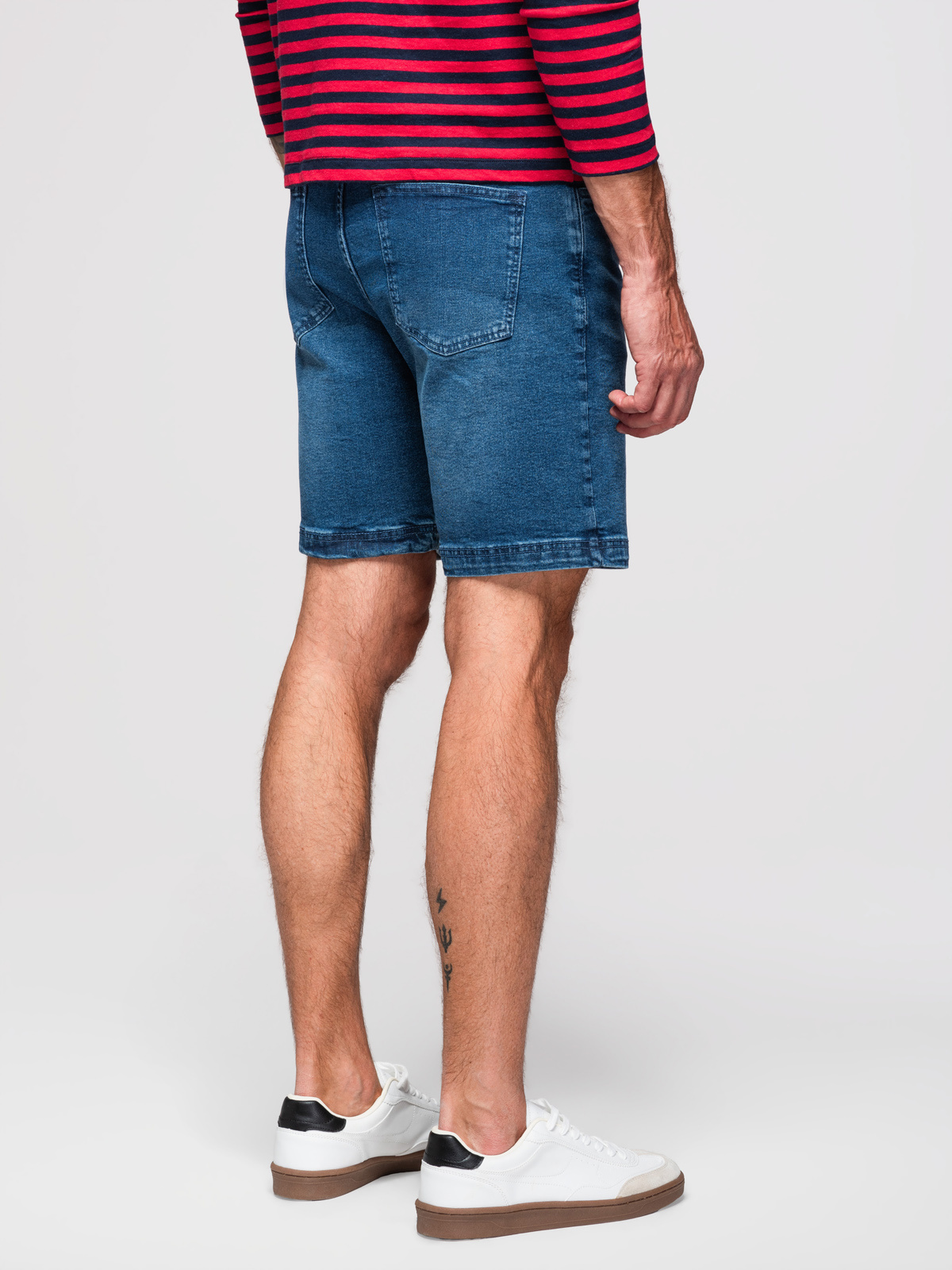 Ombre Clothing meeste teksalühikesed püksid nööriga vöökohaga - Image 16