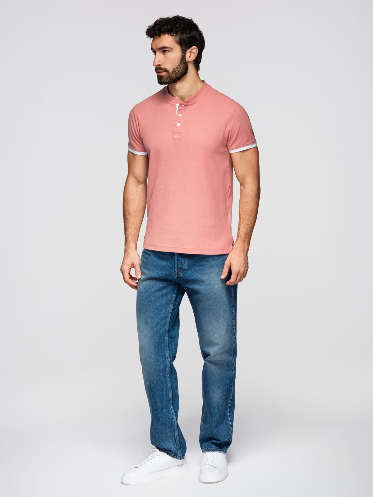 Meeste püstkrae ja nööpidega polosärk Ombre Clothing - Image 181
