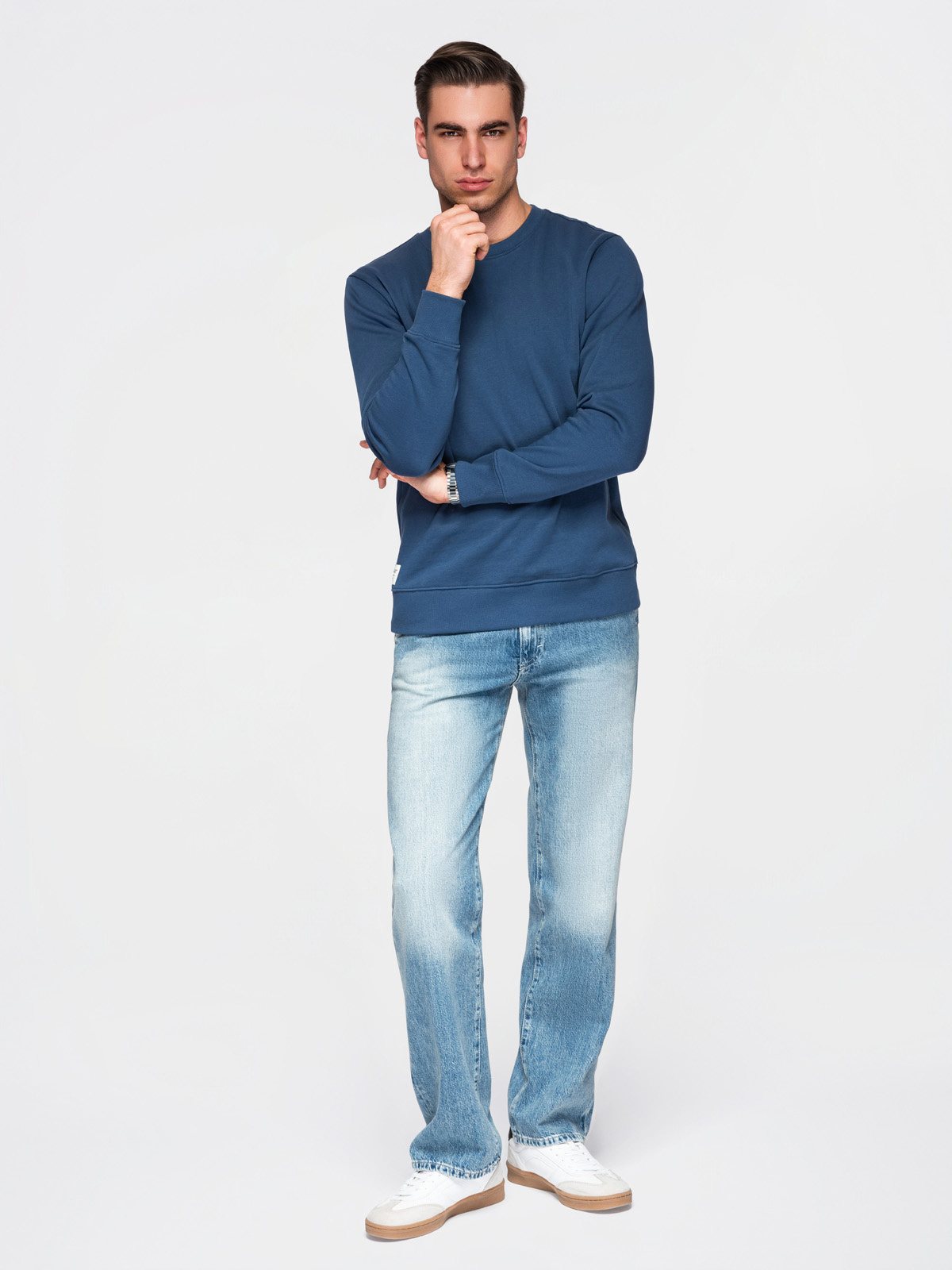 Meeste puuvillane dressipluus ümara kaelusega Ombre Clothing - Image 24