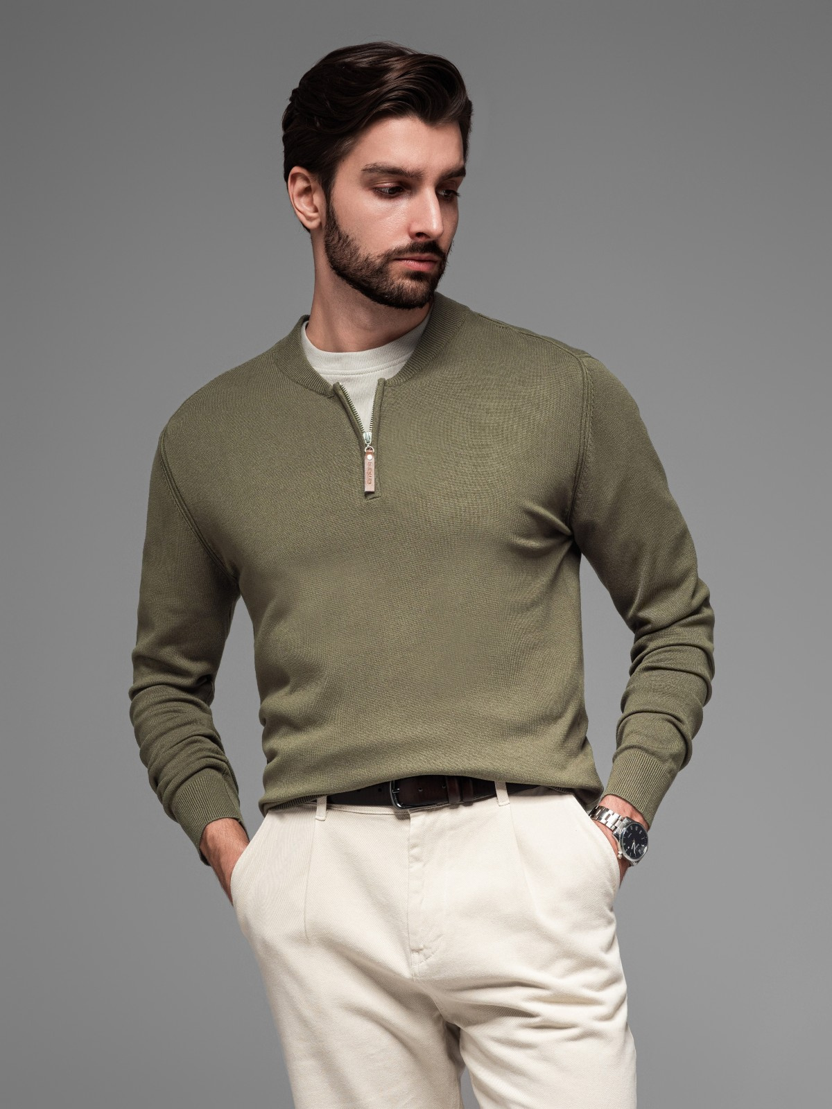 Ombre Clothing meeste kampsun lühikese tõmblukuga - Image 1