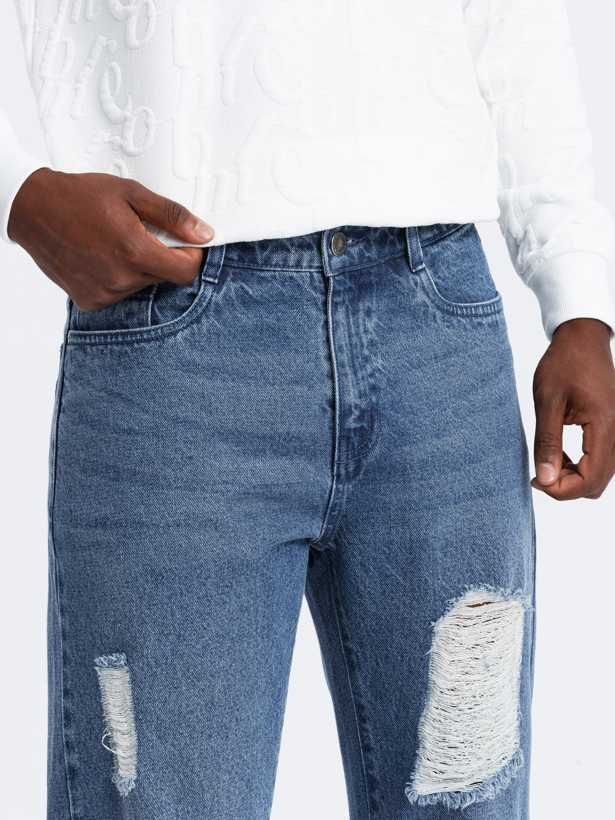 Ombre Clothing meeste teksapüksid kulutatud detailidega - Image 5
