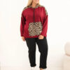 Plus Size naiste viskoosist kapuutsiga pusa pantrümustriga detailidega - Thumbnail Image 58