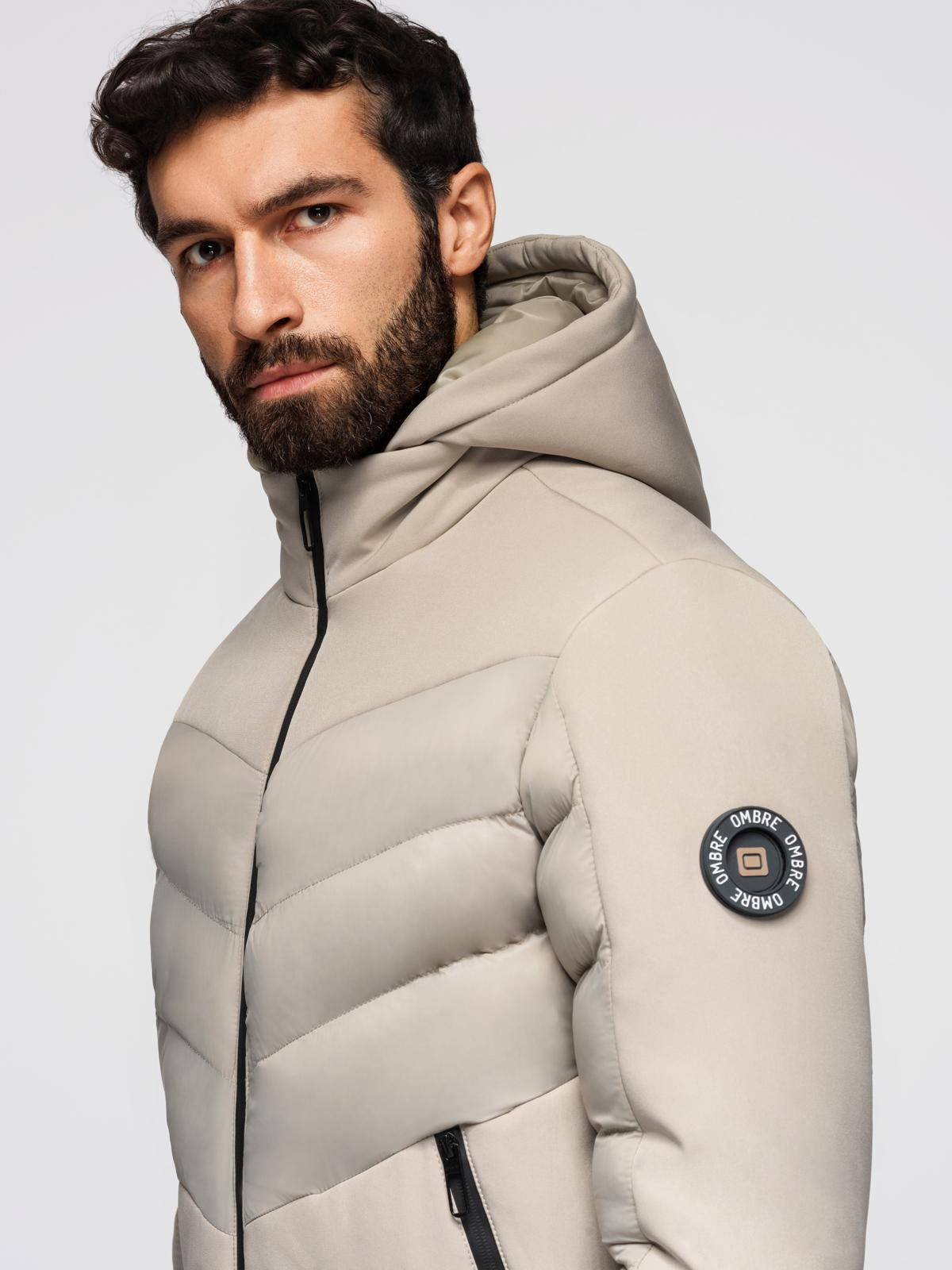 Meeste tepitud jope Ombre Clothing kapuutsiga - Image 2