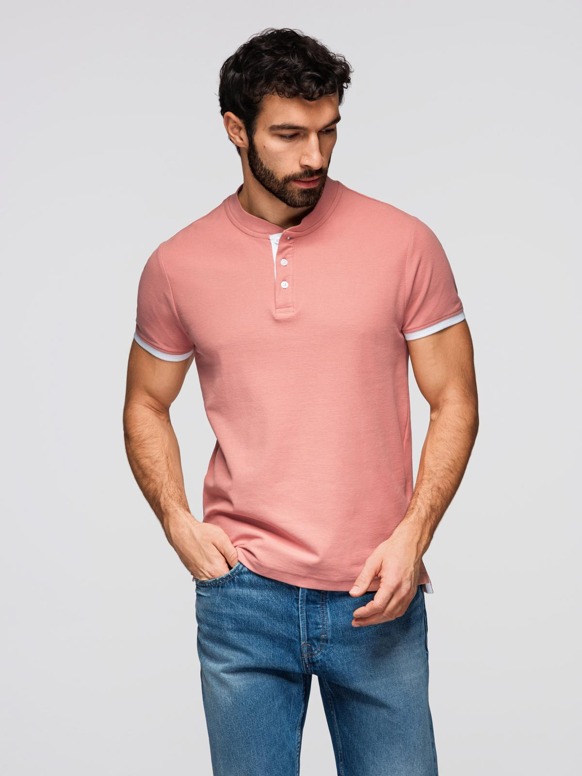 Meeste püstkrae ja nööpidega polosärk Ombre Clothing - Image 178