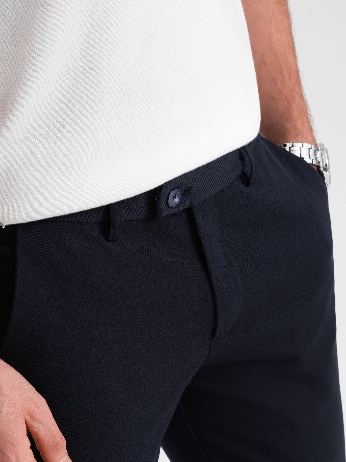 elegantsed klassikalise lõikega meeste chino püksid - helehall v1 om-pacp-0191 - Image 22