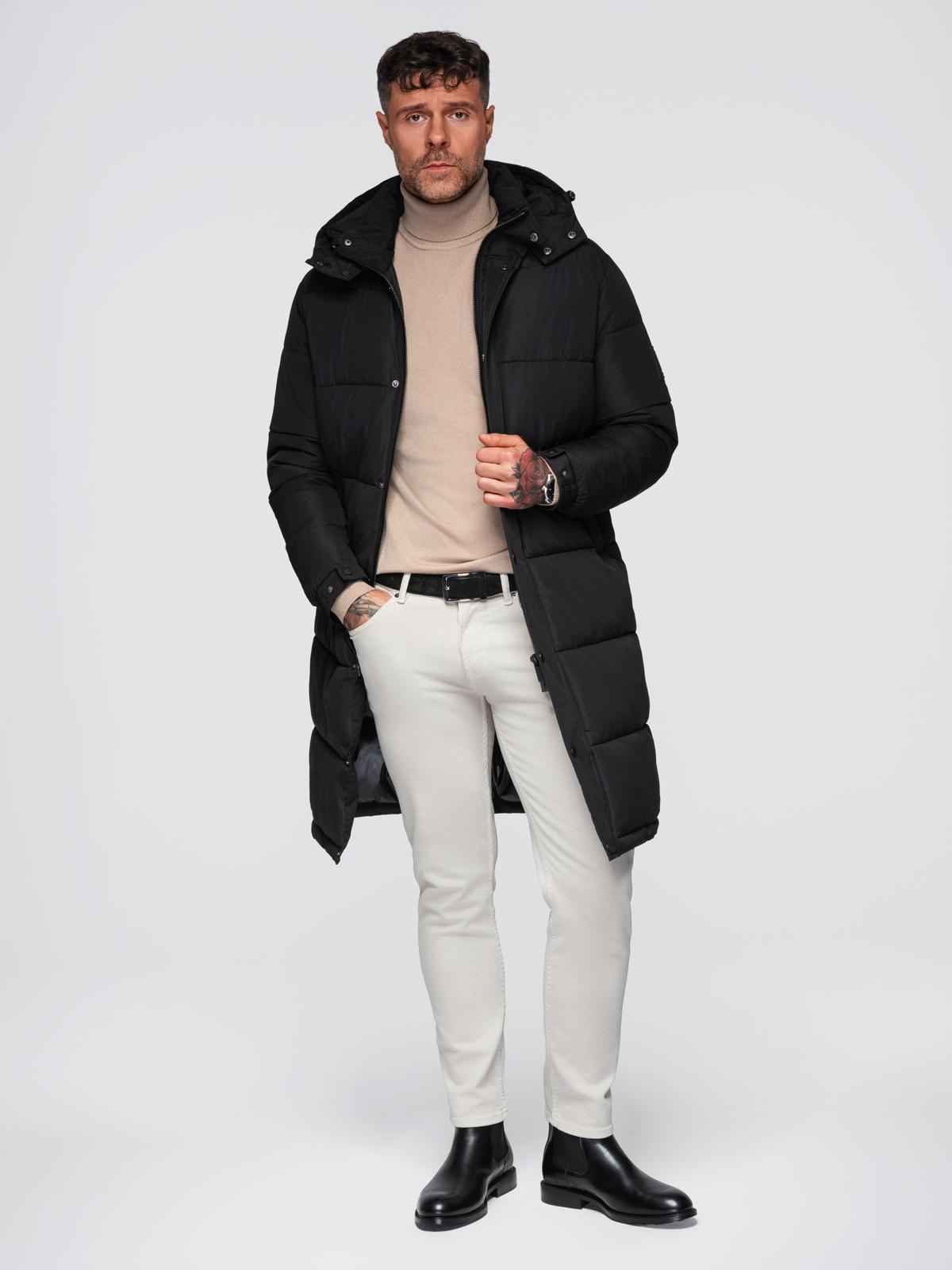 Meeste tepitud pikem talvejope kapuutsiga Ombre Clothing - Image 3