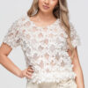 Naiste lühike pluus 3D lilleaplikatsioonidega Ombre Clothing - Thumbnail Image 10