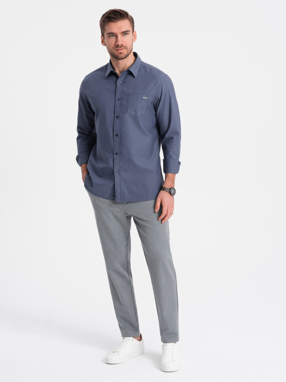 Meeste chino-püksid elastse vöökohaga Ombre Clothing - Image 1