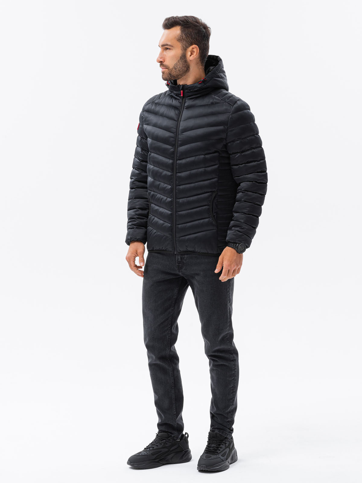 Meeste tepitud kevad-sügisjope kapuutsiga Ombre Clothing - Image 6