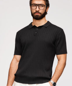 Meeste vertikaalse soonikkoega polosärk Ombre Clothing