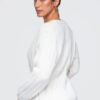 Ombre Clothing naiste nööpidega kootud kampsun seotava vööga - Thumbnail Image 5