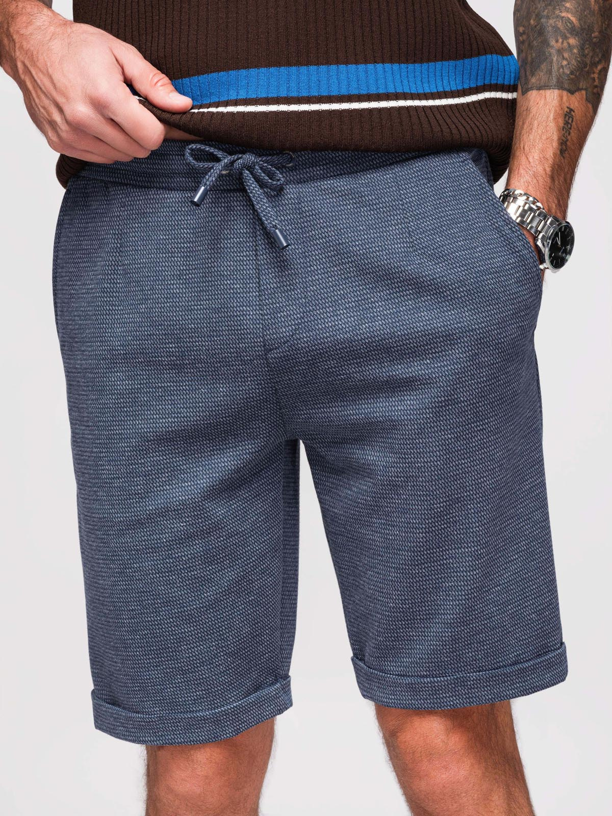 Ombre Clothing meeste lühikesed püksid nöörvööga - Image 1