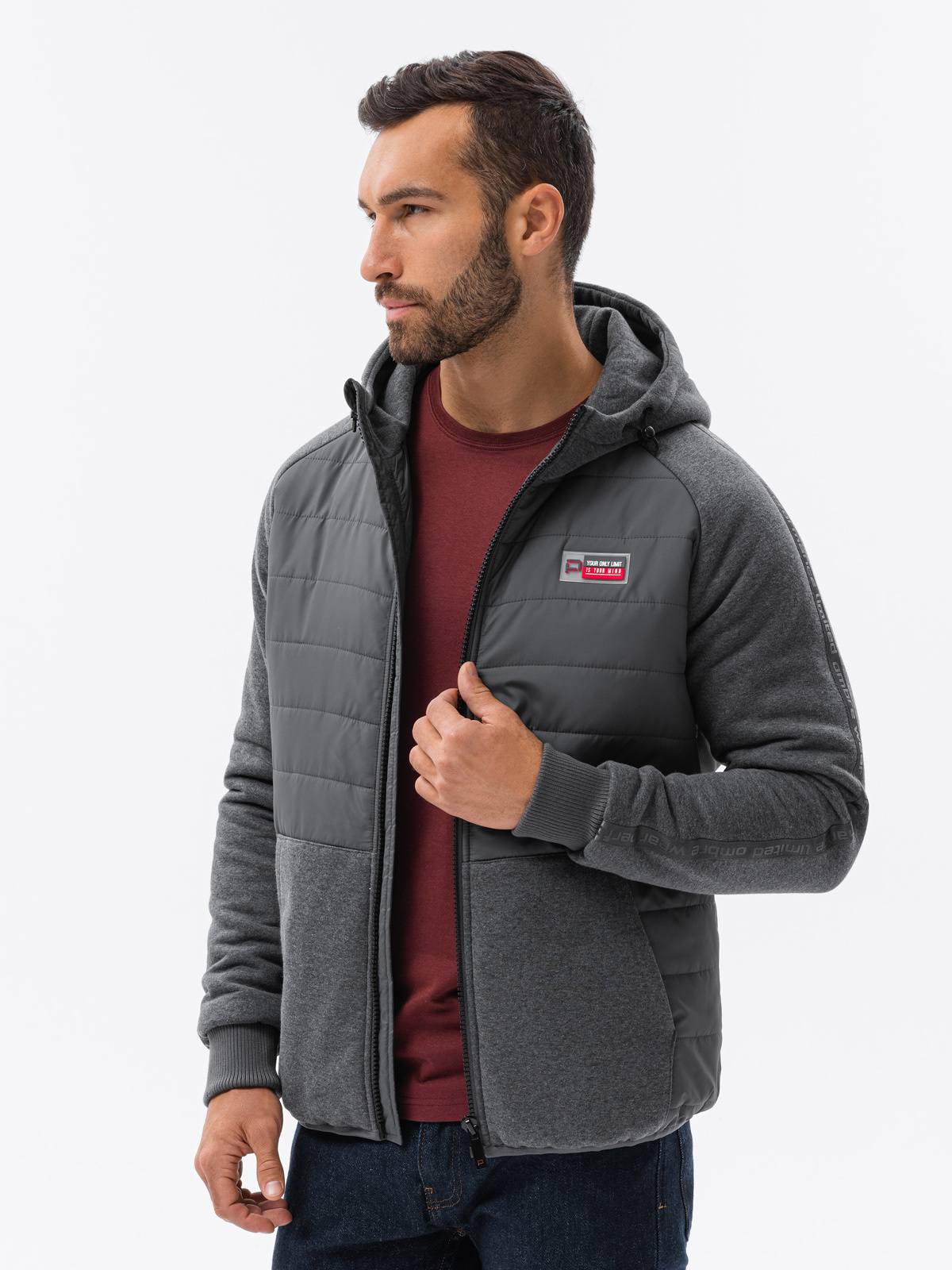 Ombre Clothing meeste kapuutsiga hübriidjope - Image 9