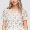 Naiste lühike pluus 3D lilleaplikatsioonidega Ombre Clothing - Thumbnail Image 6
