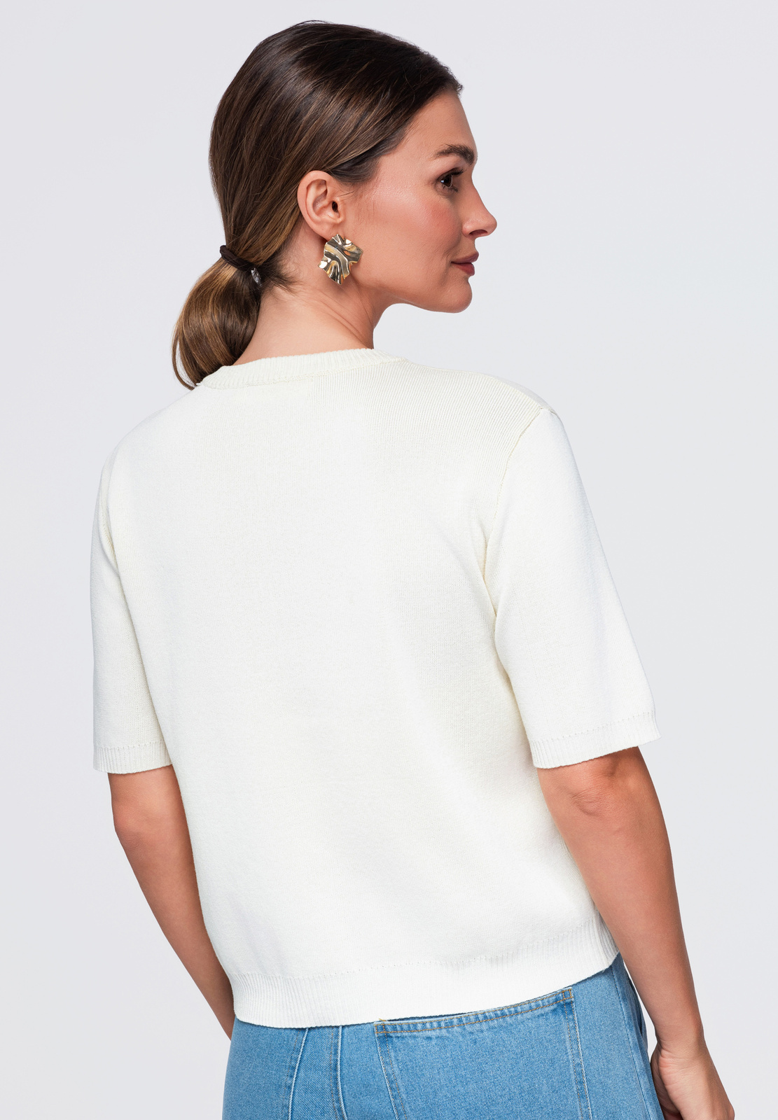 Ombre Clothing nööpidega lühikeste varrukatega naiste pluus - Image 8