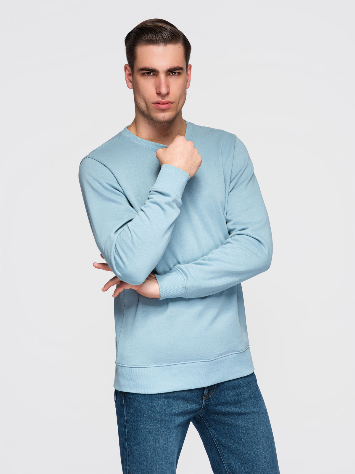 Meeste puuvillane dressipluus ümara kaelusega Ombre Clothing - Image 36