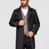 Elegantne kaherealine meeste SLIM FIT trenšmantel vööga - beež V1 OM-COLC-0146 - Thumbnail Image 16