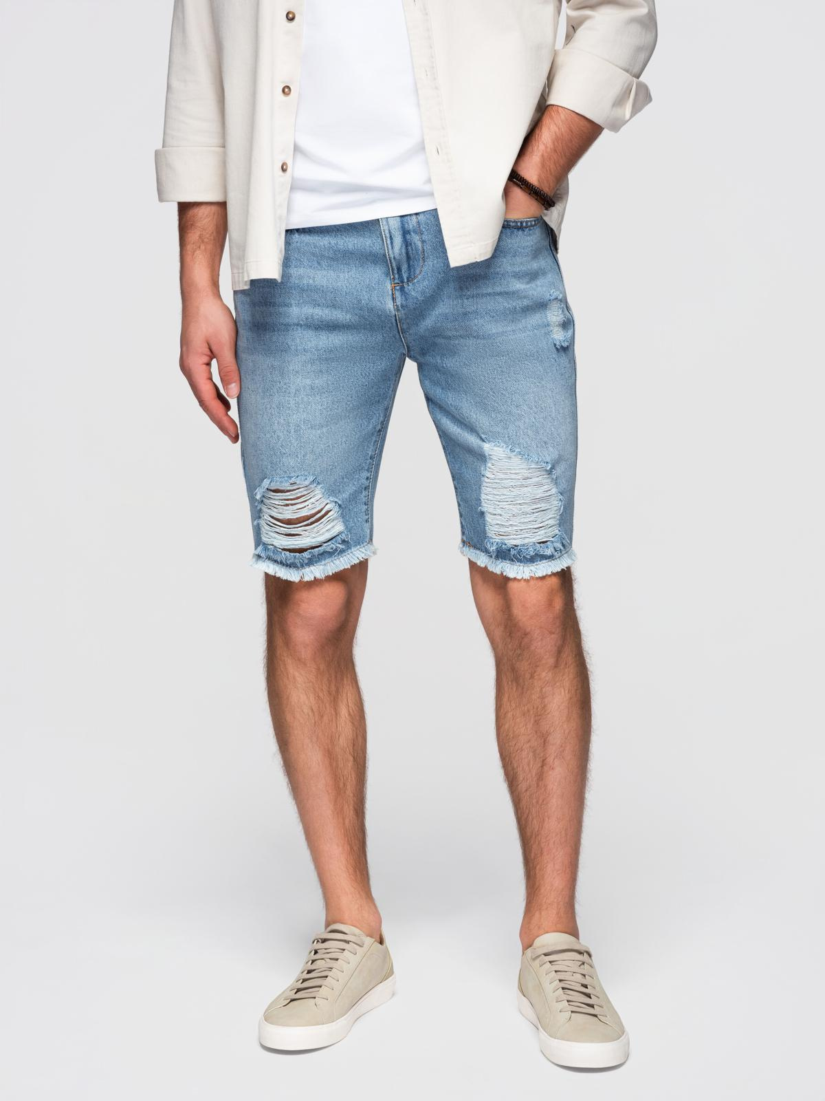 Meeste teksapüksid Ombre Clothing rebitud detailidega - Image 1