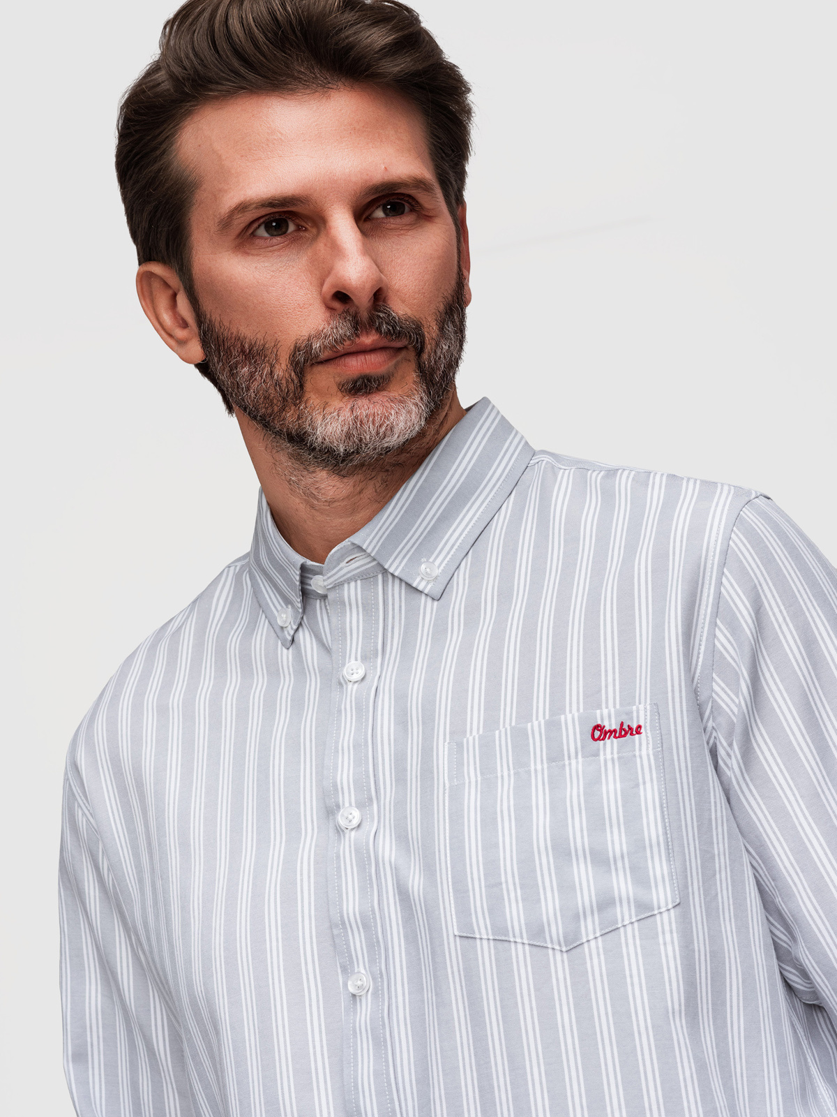 Meeste triibuline pikkade käistega triiksärk Ombre Clothing - Image 2
