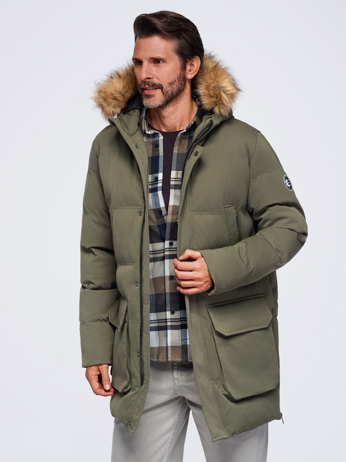 Ombre Clothing pikendatud tegumoega meeste talveparka kapuutsiga - Image 24