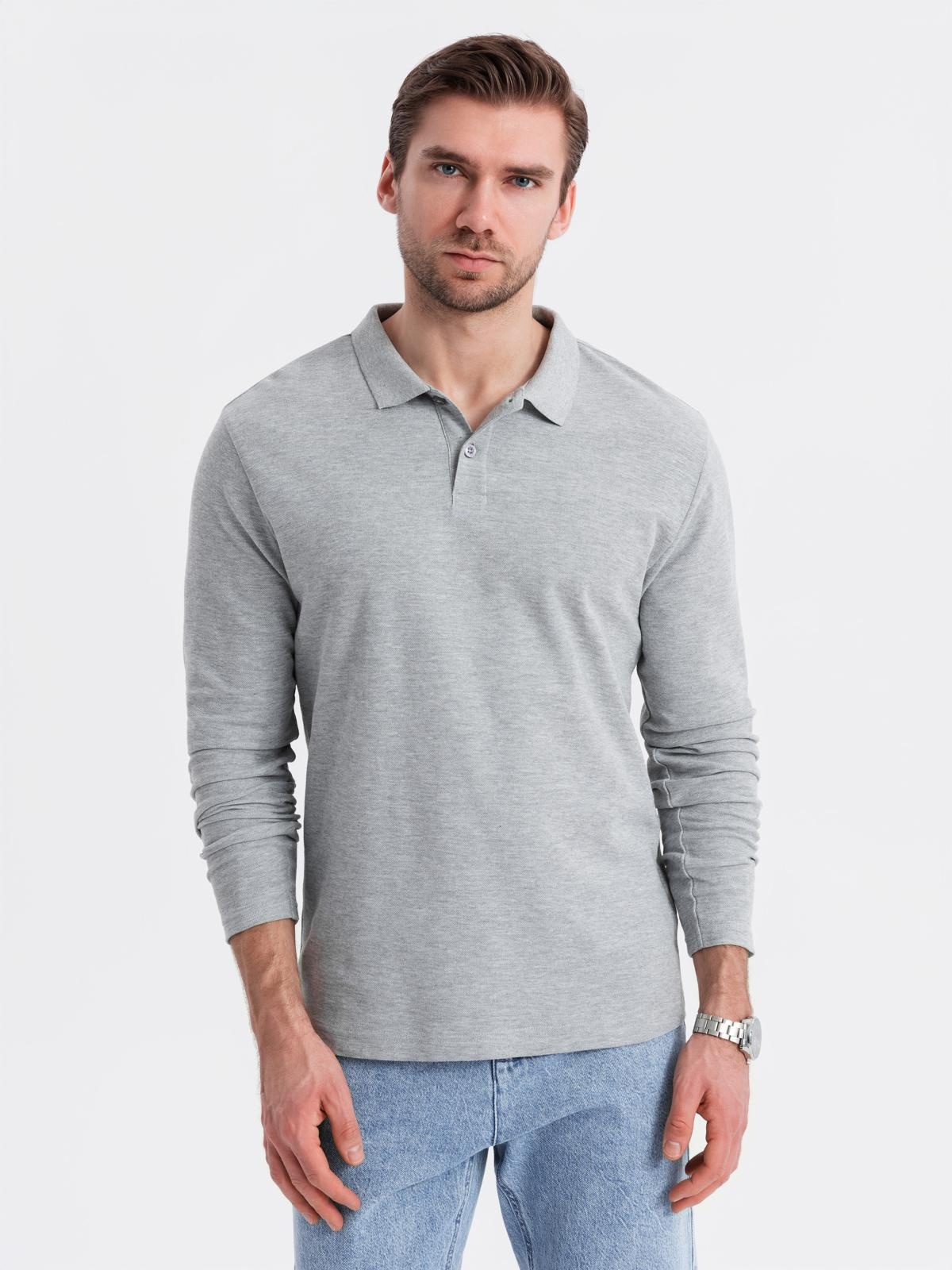 Meeste pikkade varrukatega polosärk Ombre Clothing - Image 50