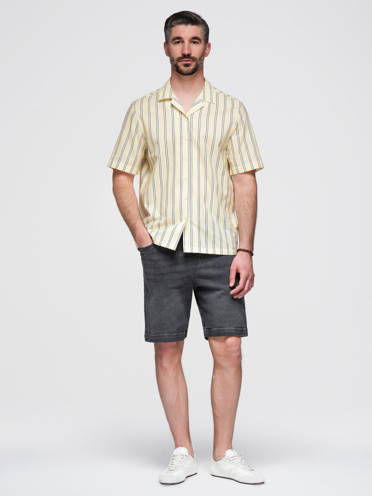 Ombre Clothing meeste teksalühikesed püksid nööriga vöökohaga - Image 21