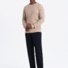 Ombre Clothing meeste kootud kampsun ümara kaelusega - Thumbnail Image 12