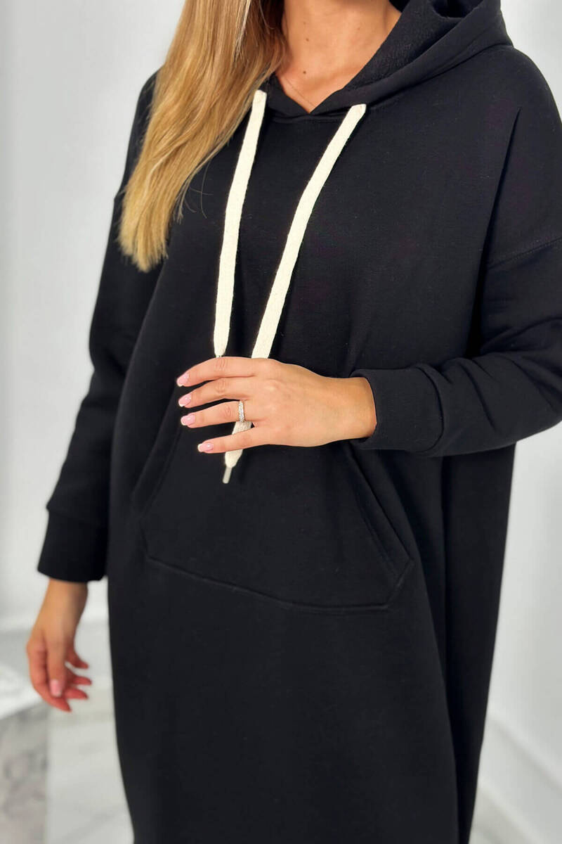 Pikk kapuutsi ja kängurutaskuga dresskleit - Image 41