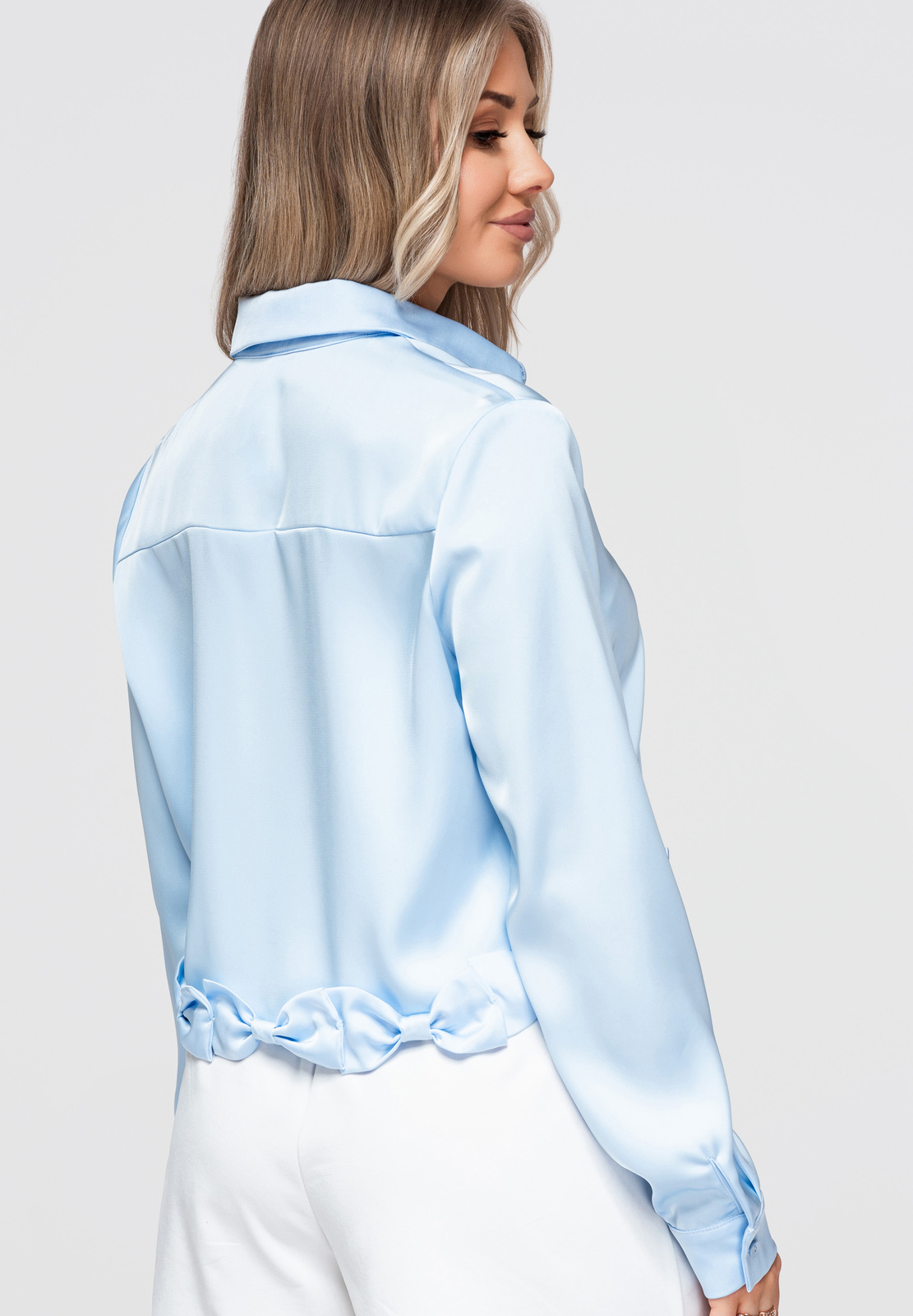 Lühike naiste triiksärk lipsukestega Ombre Clothing - Image 3