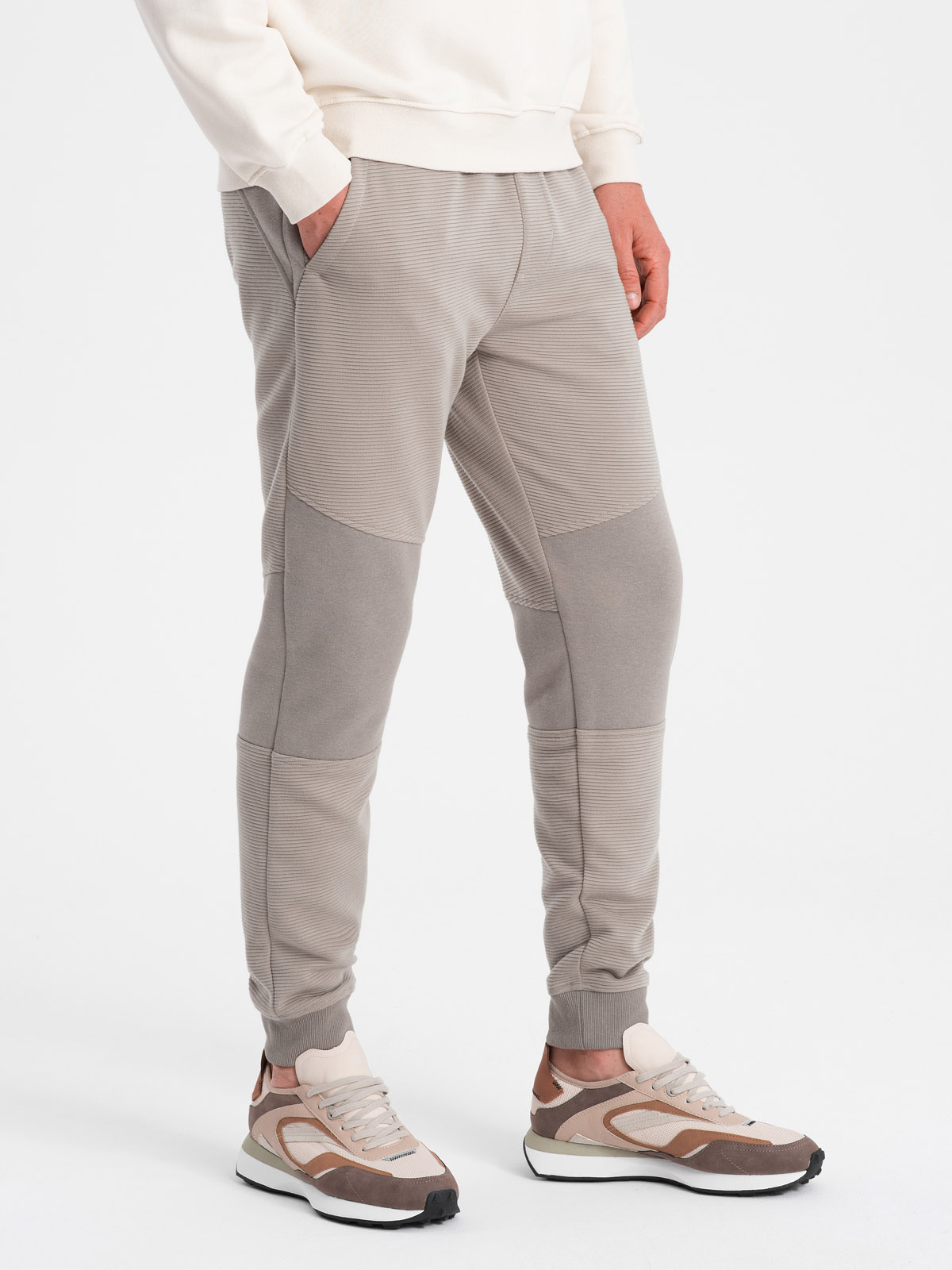 Ombre Clothing meeste dressipüksid ottomani kangast vahetükkidega - Image 22