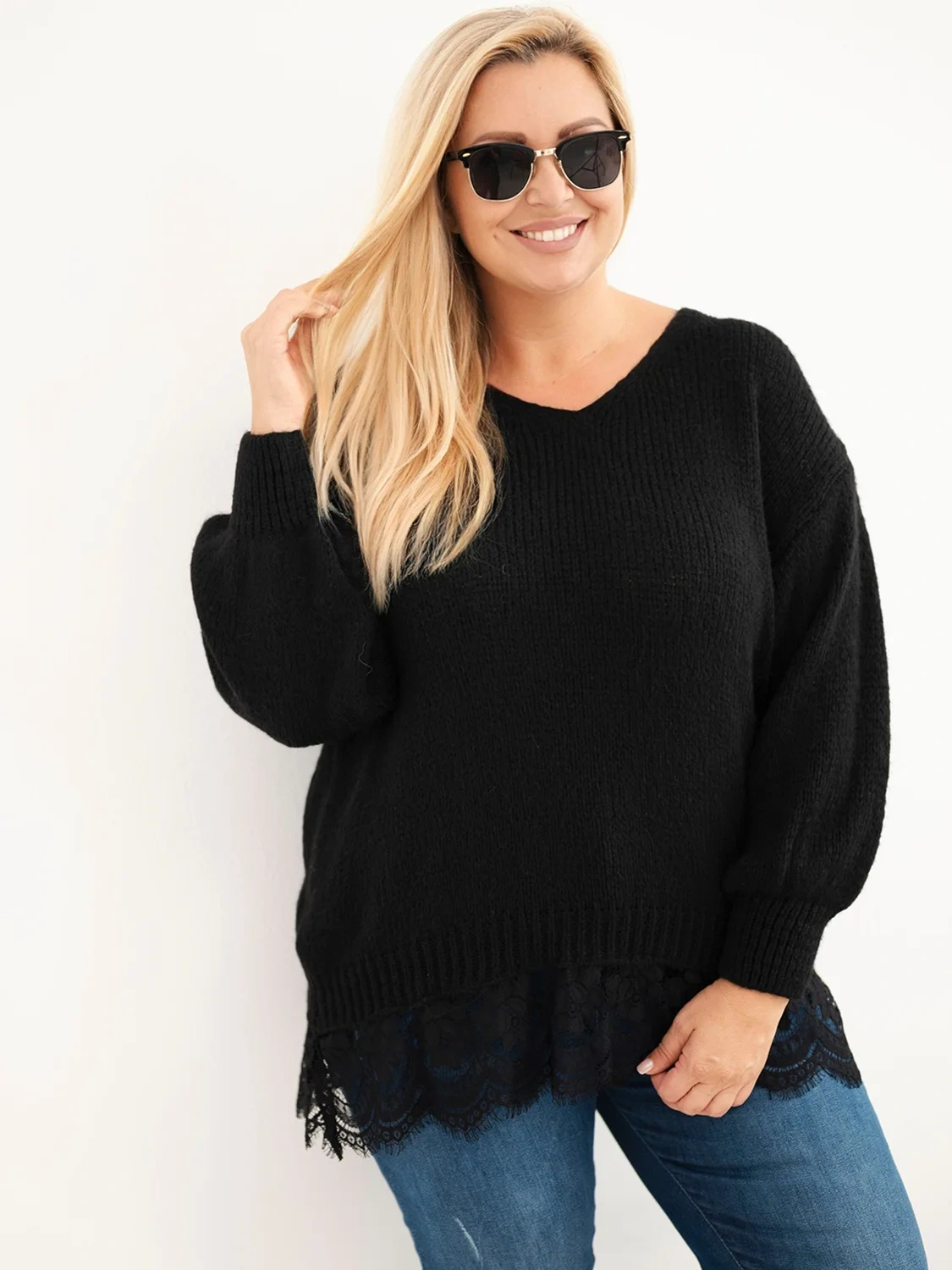 Naiste plus-size kampsun pitsäärega - Image 17