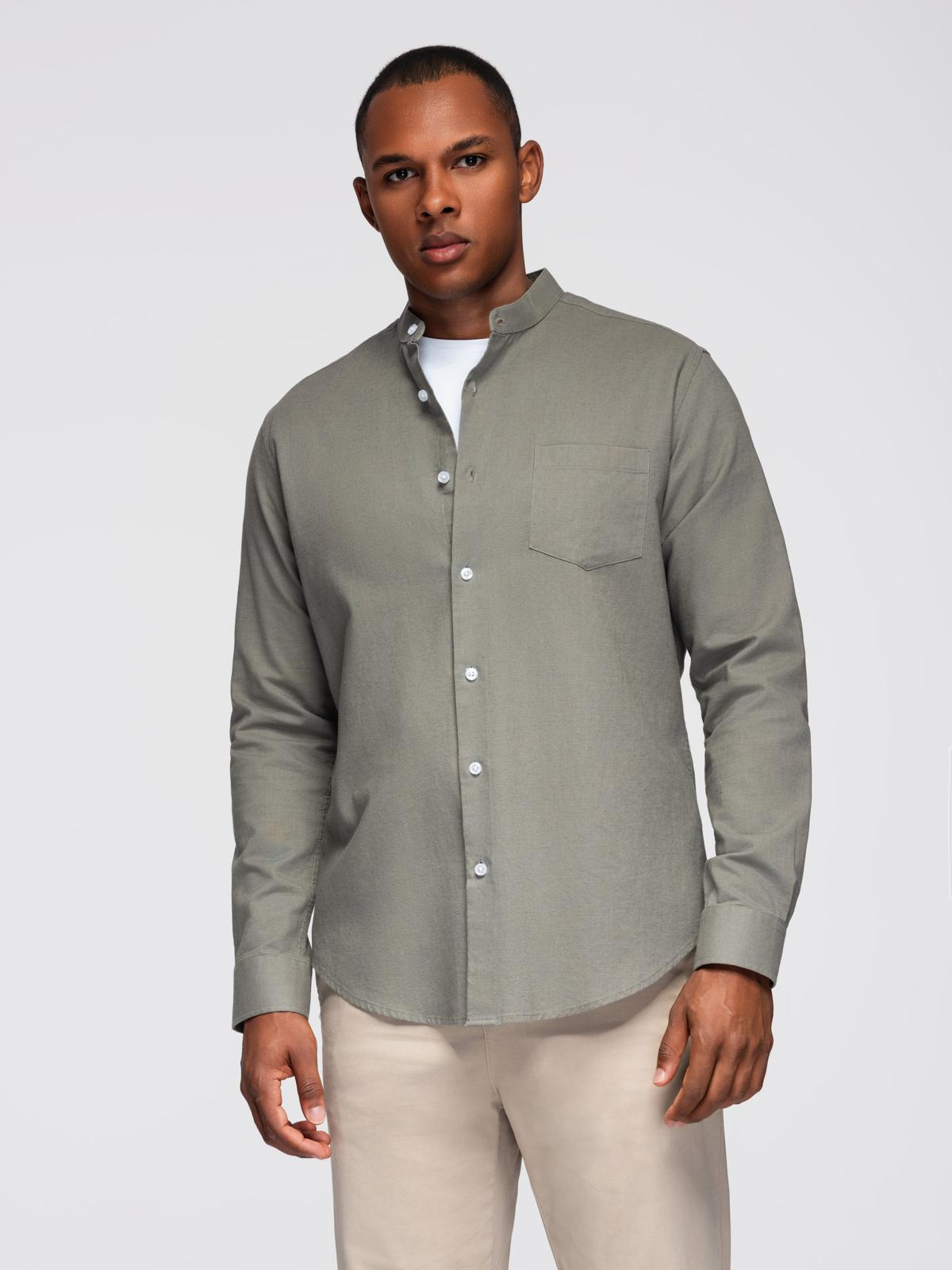 Meeste püstkraega pikkade varrukatega triiksärk Ombre Clothing - Image 24