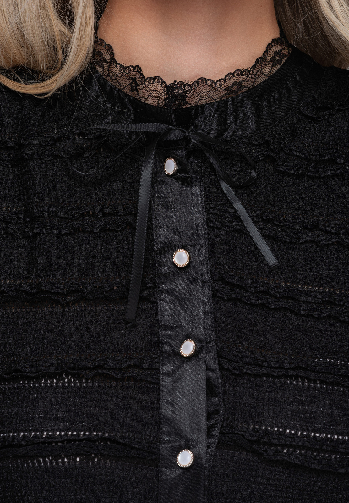 Naiste lühike pitsdetailidega pluus Ombre Clothing - Image 14