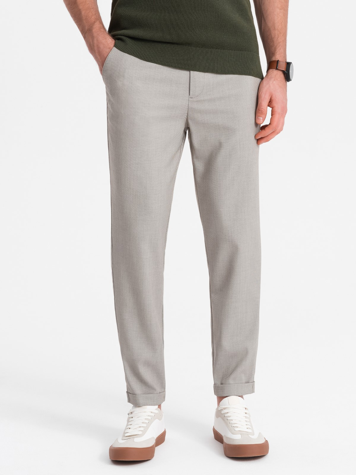 Elastse vöökohaga meeste chino-püksid Ombre Clothing - Image 4
