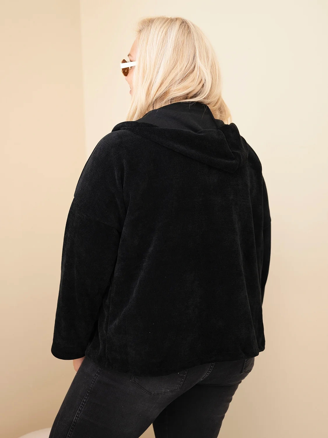 Naiste sametine lukuga kapuutsiga pusa Kesi Plus Size - Image 46